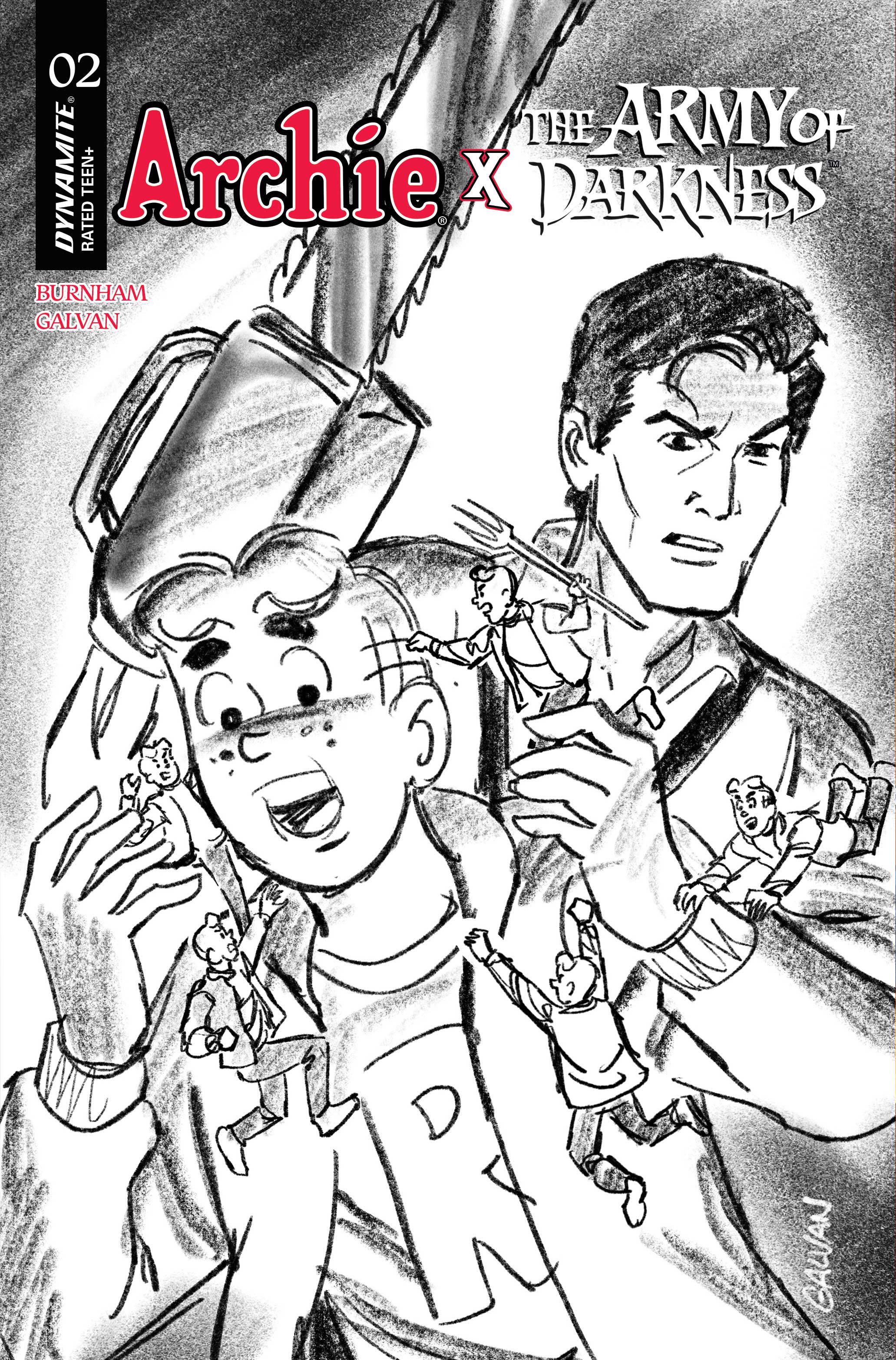 ARCHIE X ARMY OF DARKNESS #2 COVER G INC 1:10 BILL GALVAN PENCILS VARIANT