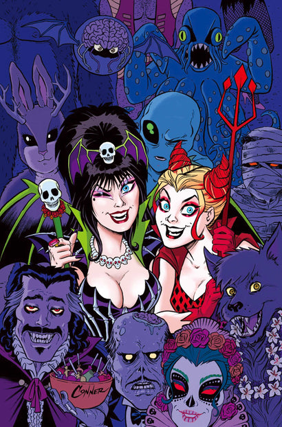 HARLEY QUINN X ELVIRA #6 COVER G AMANDA CONNER PARTY LTD VIRGIN VARIANT