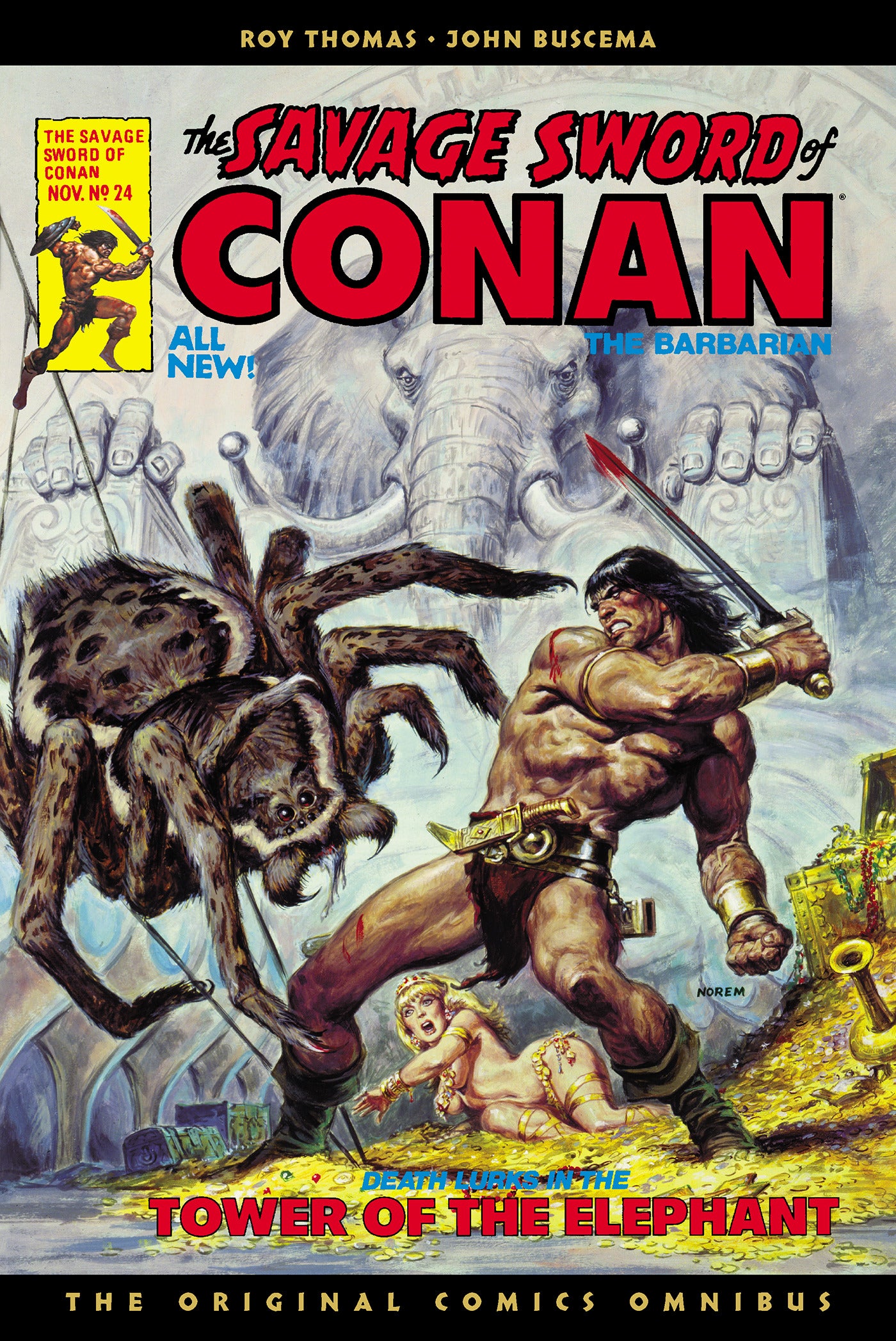 SAVAGE SWORD OF CONAN THE ORIGINAL COMICS OMNIBUS HARDCOVER VOL 02 DIRECT MARKET EDITION EARL NOREM TOWER OF THE ELEPHANT CVR 