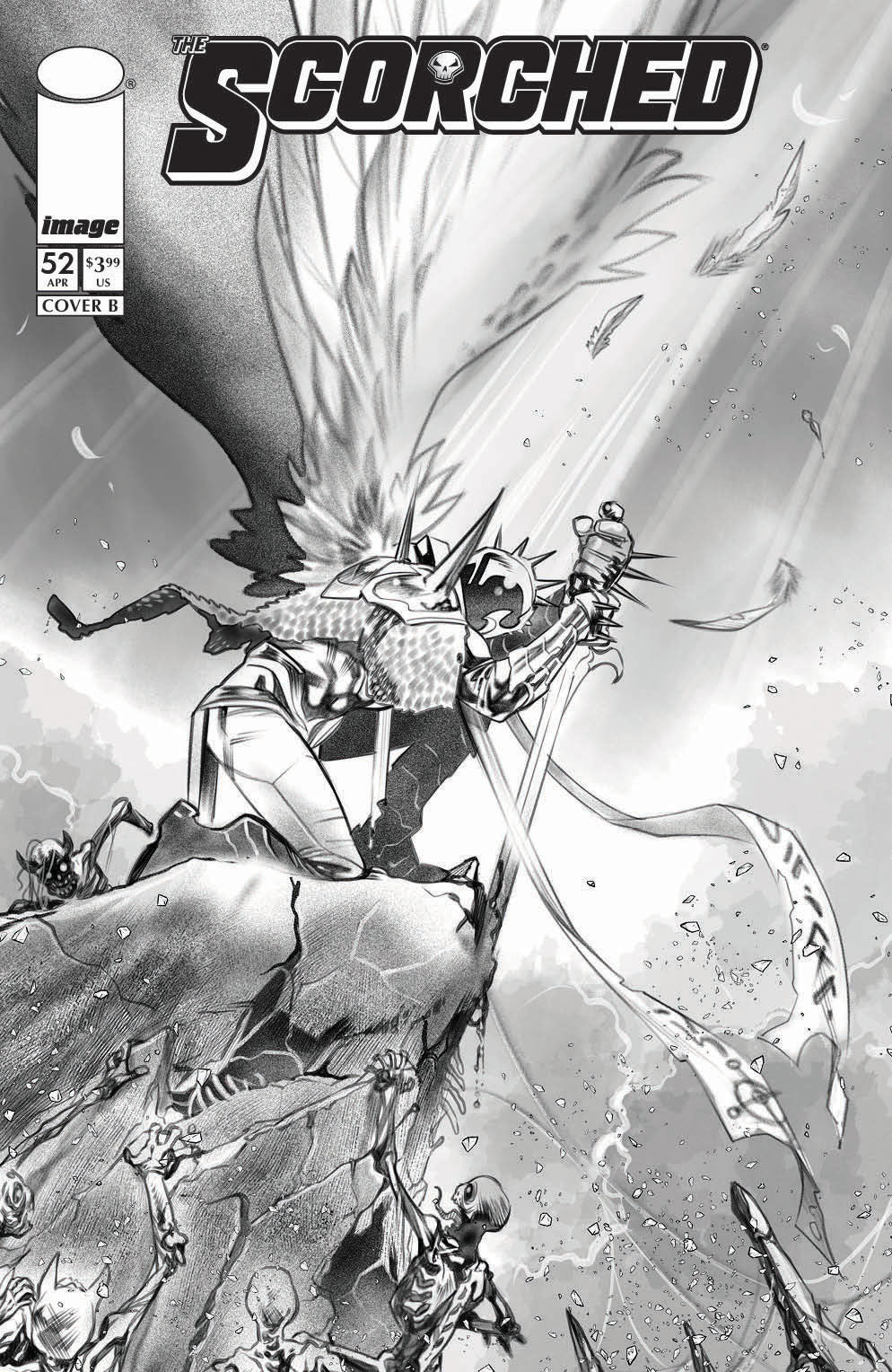 SPAWN SCORCHED #52 COVER B IG GUARA B&W VARIANT