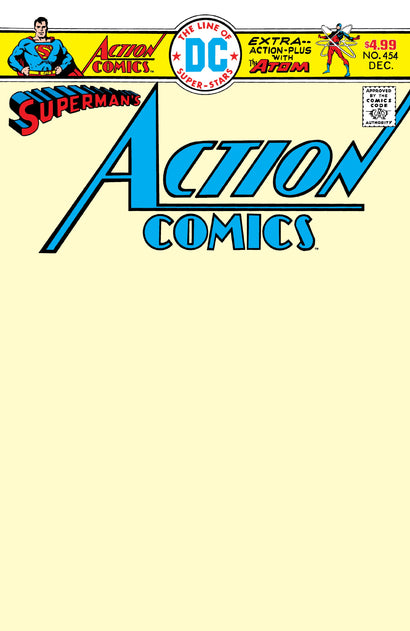 ACTION COMICS #454 FACSIMILE EDITION COVER B BLANK CARD STOCK VARIANT