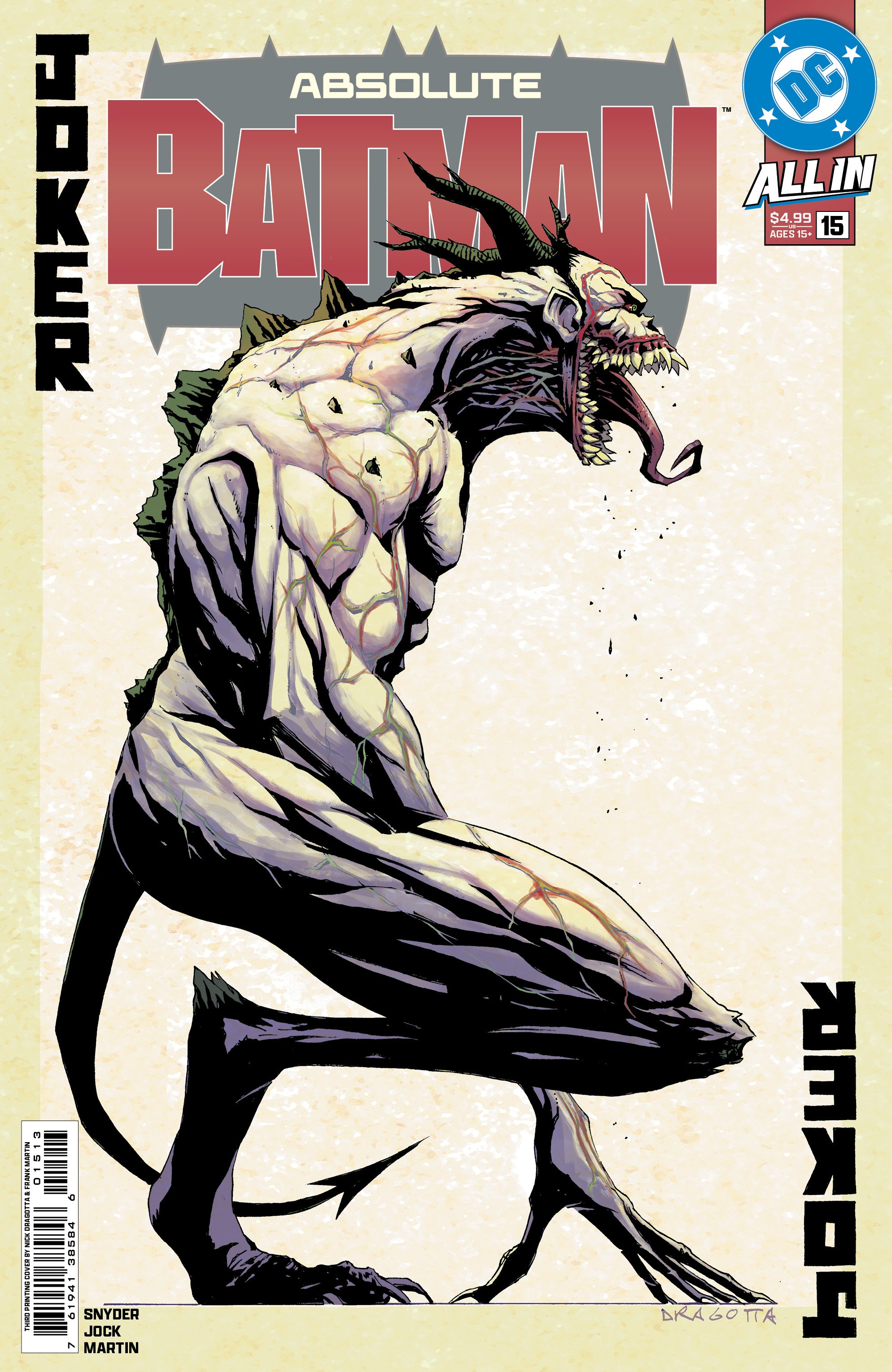 ABSOLUTE BATMAN #15 THIRD PRINTING COVER A NICK DRAGOTTA