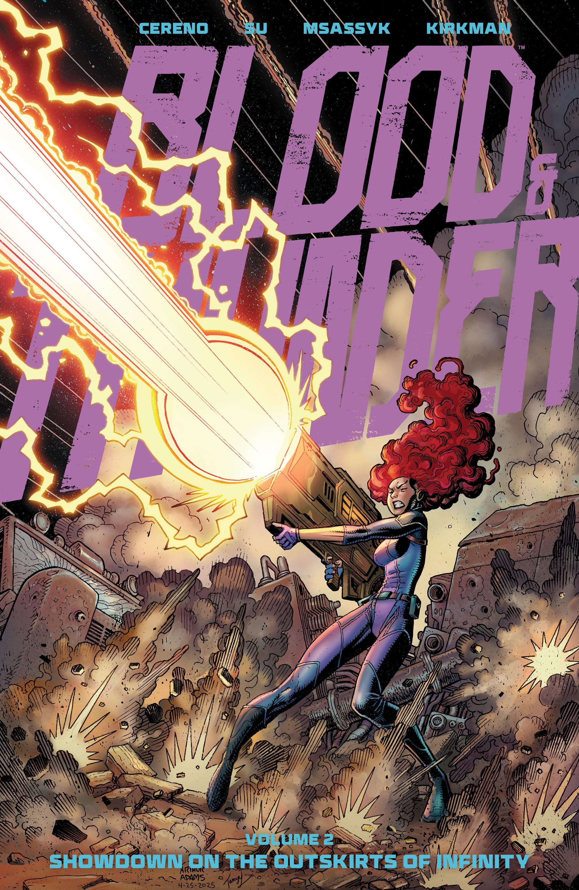 BLOOD & THUNDER TP VOL 02 SHOWDOWN ON THE OUTSKIRTS DIRECT MARKET EXCLUSIVE ARTHUR ADAMS & MSASSYK CVR