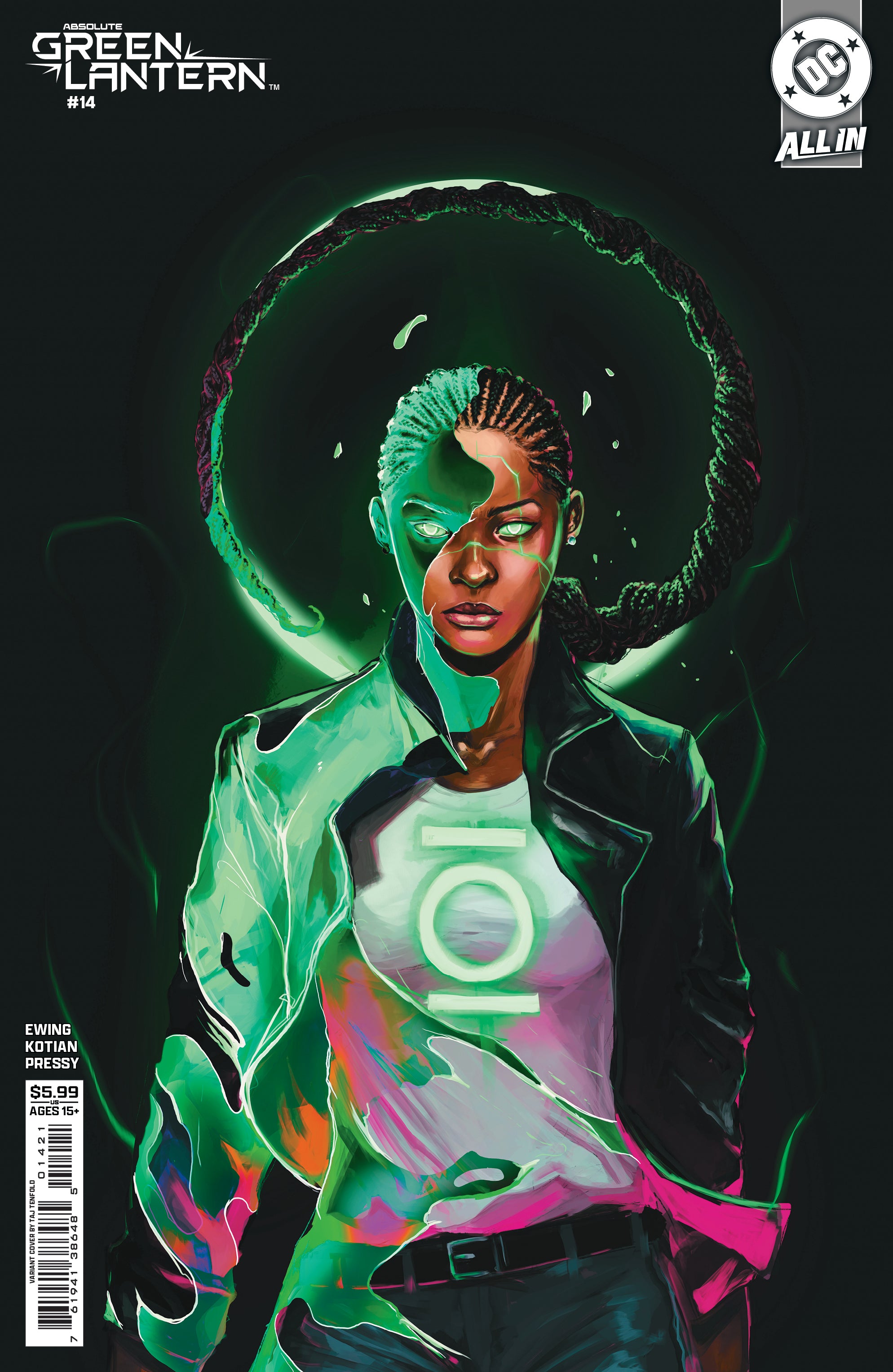 ABSOLUTE GREEN LANTERN #14 COVER B TAJ TENFOLD CARD STOCK VARIANT