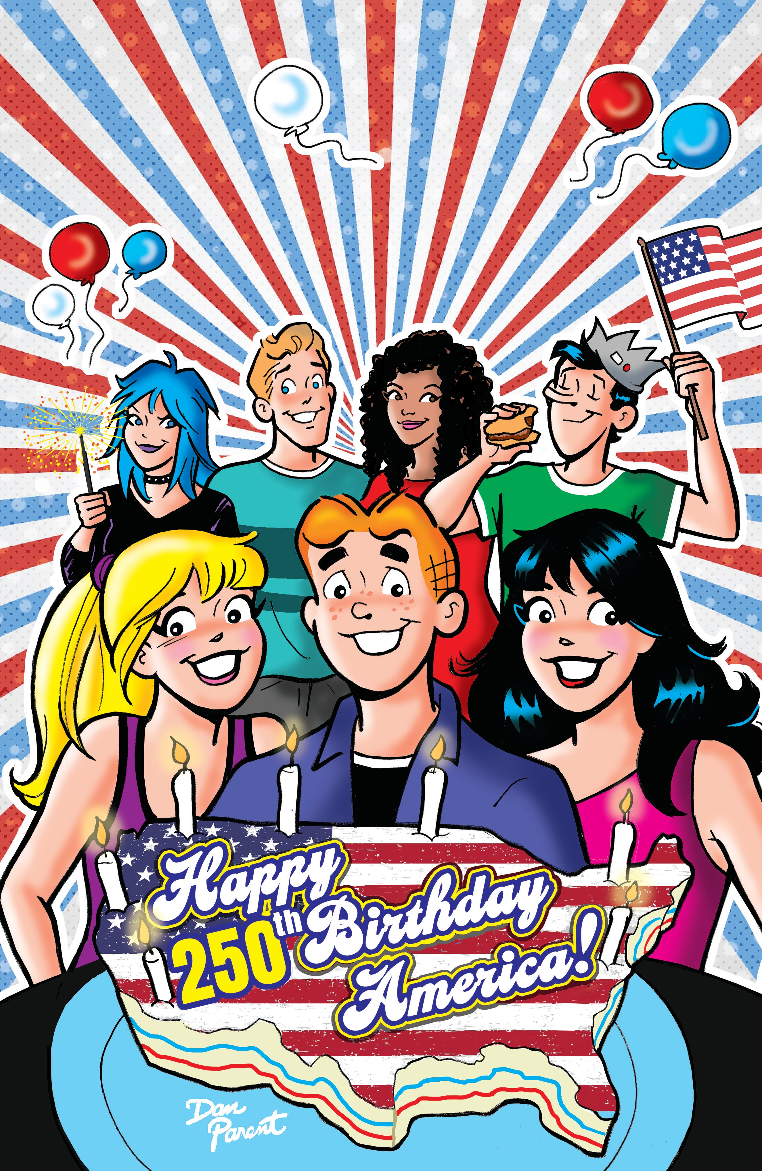 ARCHIE COMICS CELEBRATES AMERICAS 250TH CVR D DAN PARENT FOIL FULL ART VAR