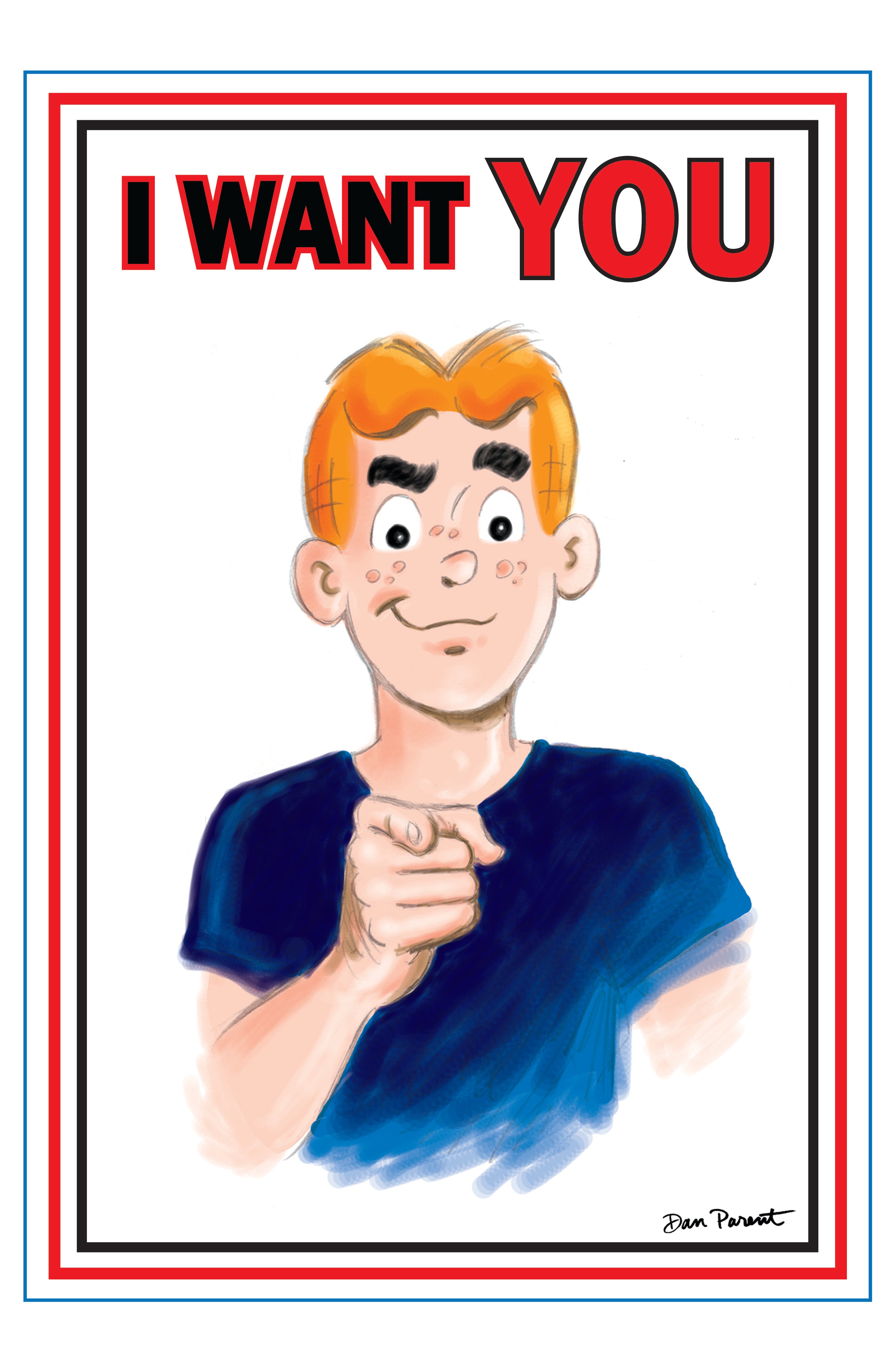 ARCHIE COMICS CELEBRATES AMERICAS 250TH CVR F DAN PARENT UNCLE SAM POSTER FOIL FULL ART  VAR