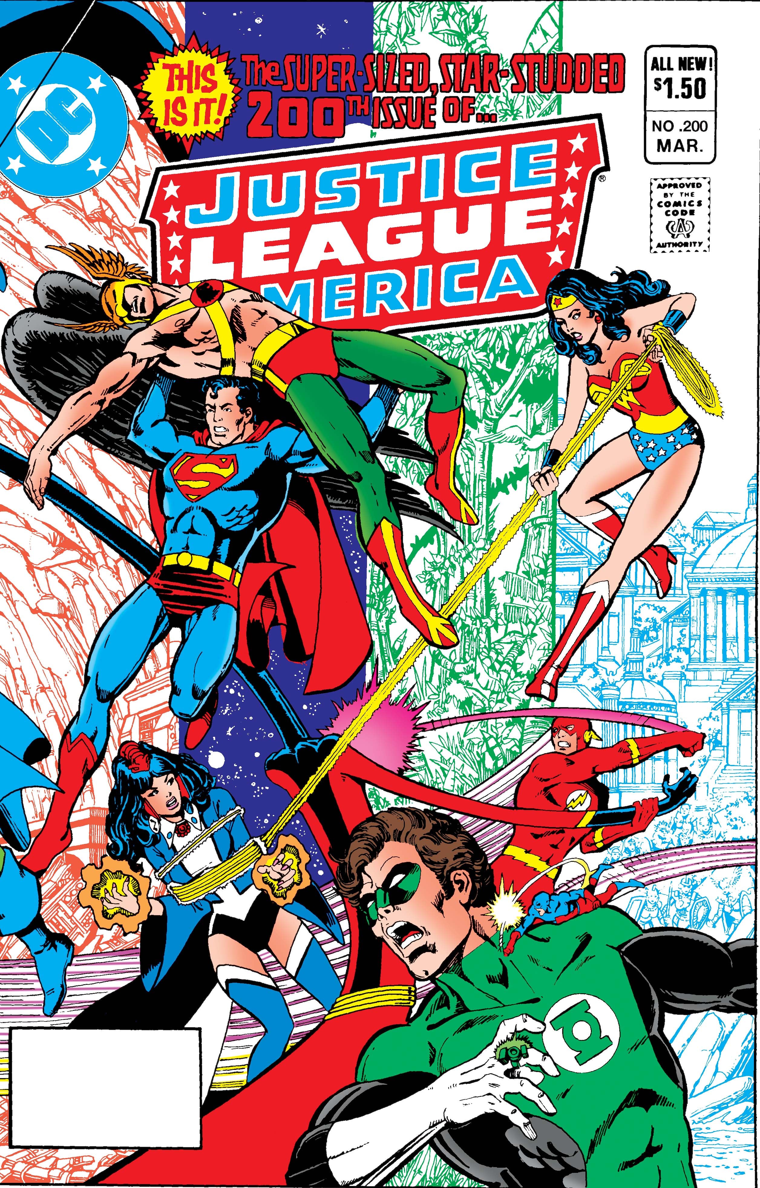 JUSTICE LEAGUE OF AMERICA #200 FACSIMILE EDITION CVR A GEORGE PEREZ