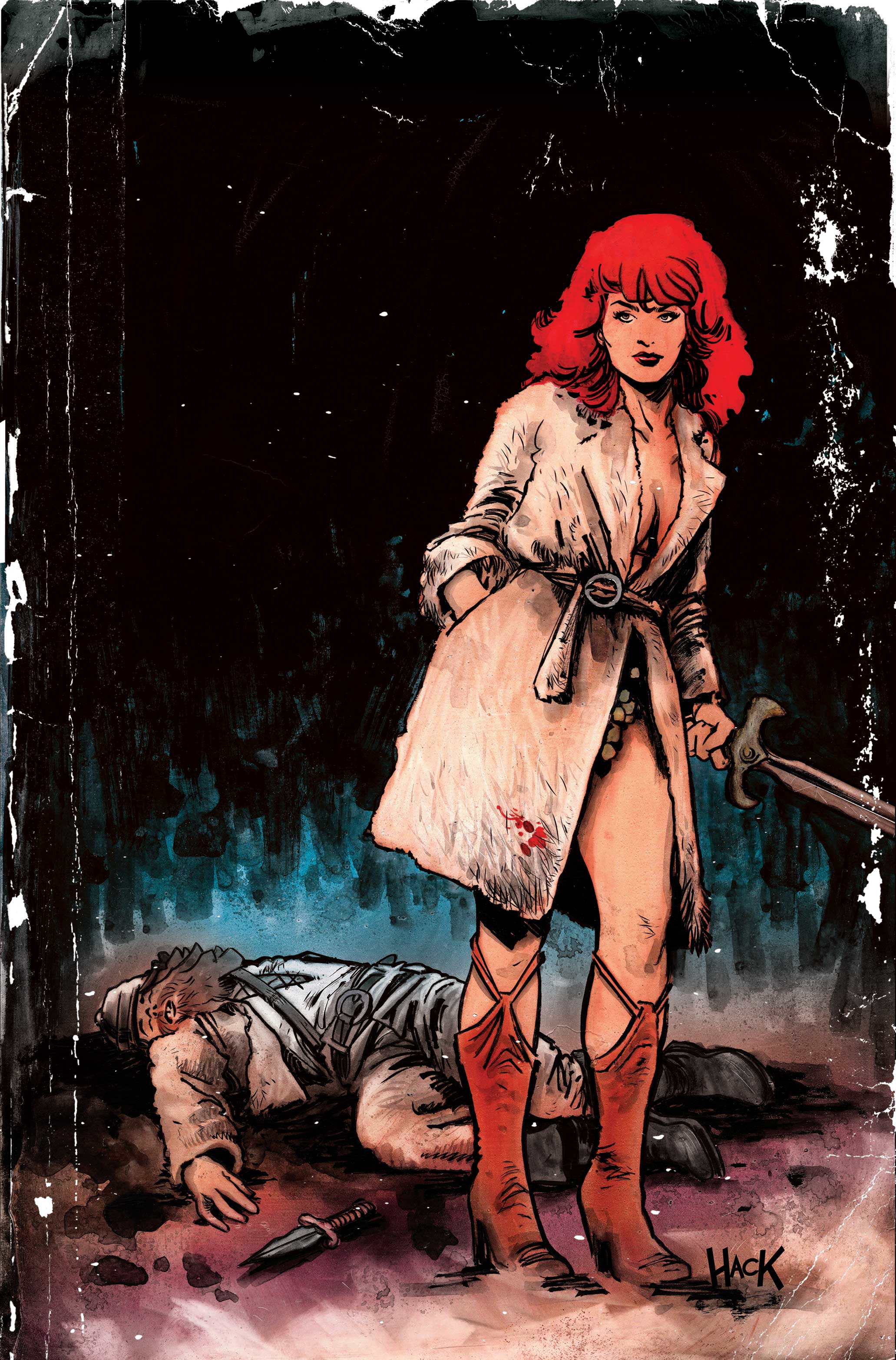 RED SONJA NOIR THE PLUNDER AND THE PRINCESS #1 CVR F ROBERT HACK LTD VIRGIN VAR