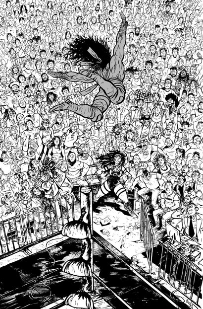 DO A POWERBOMB BLACK AND WHITE #1 CVR D DANIEL WARREN JOHNSON VAR