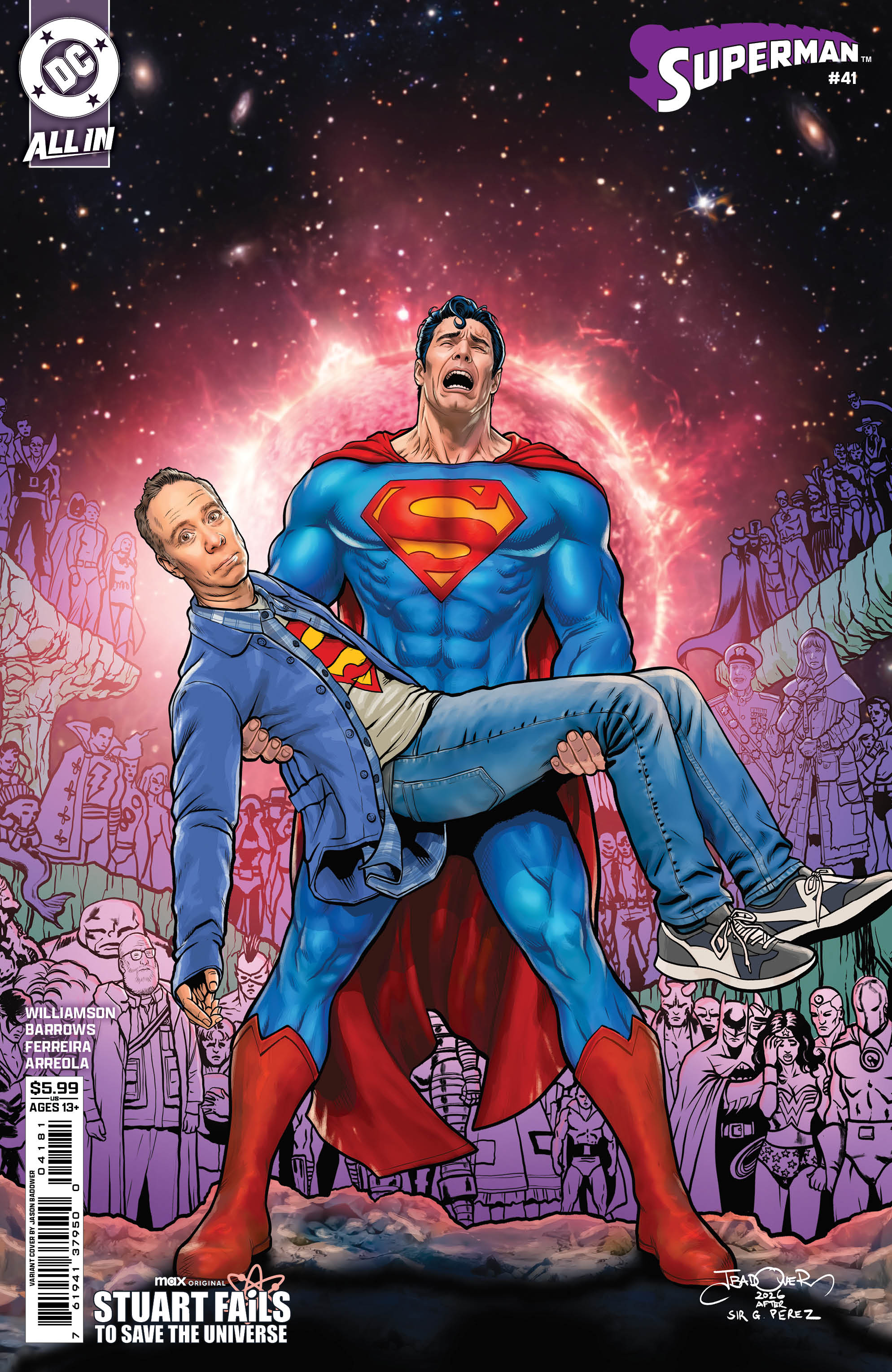 SUPERMAN #41 CVR F JASON BADOWER STUART FAILS TO SAVE THE UNIVERSE CARD STOCK VAR (KINGDOM OF ZOD)