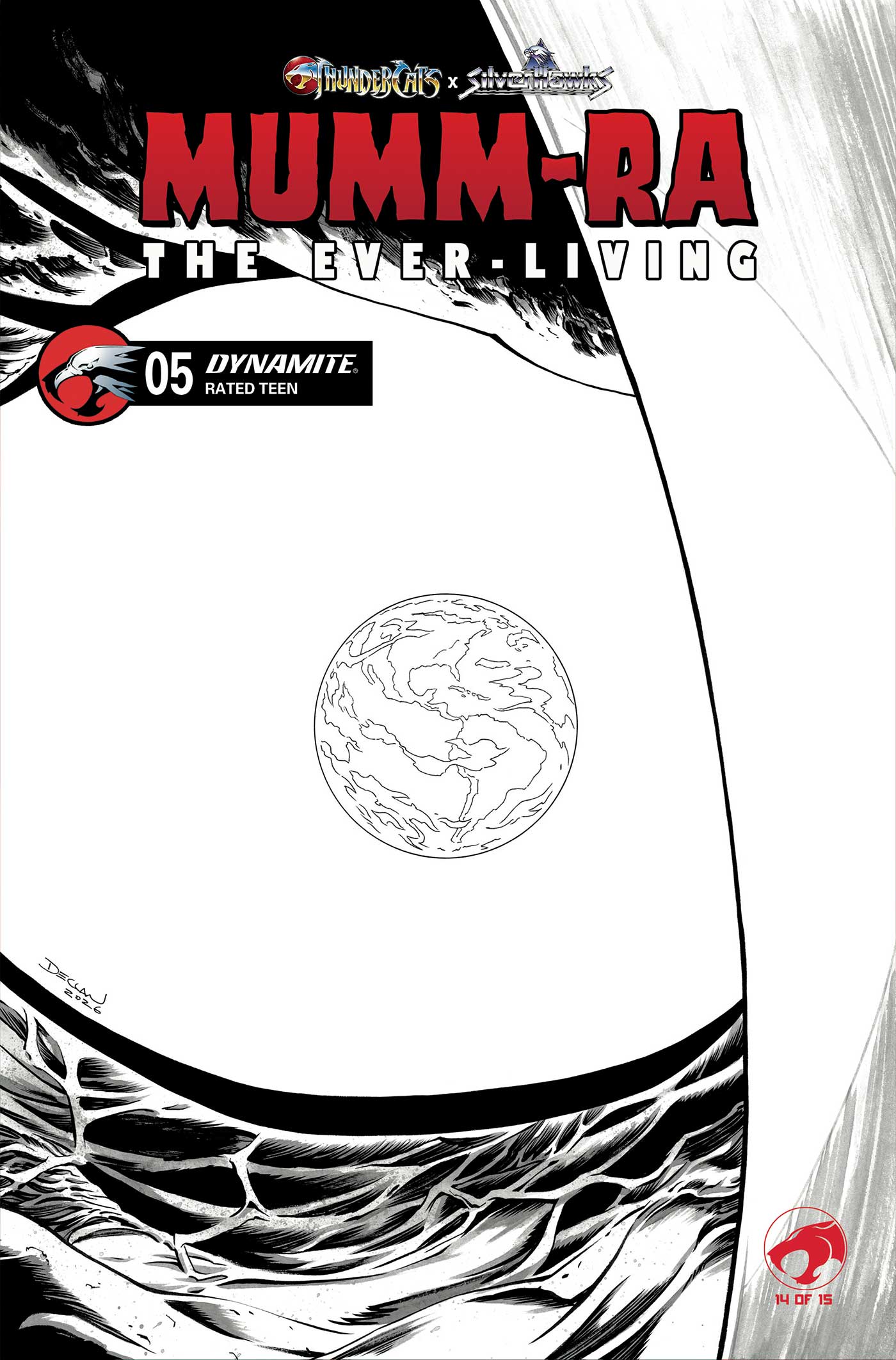 MUMM RA THE EVER LIVING #5 CVR K DECLAN SHALVEY LINE ART VAR