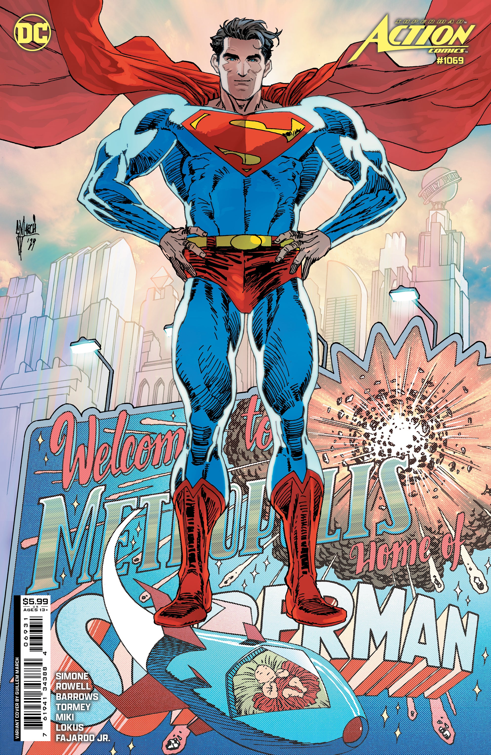 ACTION COMICS #1069 COVER C GUILLEM MARCH CARD STOCK VARIANT