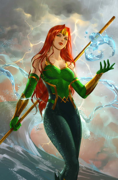 AQUAMAN #9 COVER C LESLEY LEIRIX LI CARD STOCK VARIANT