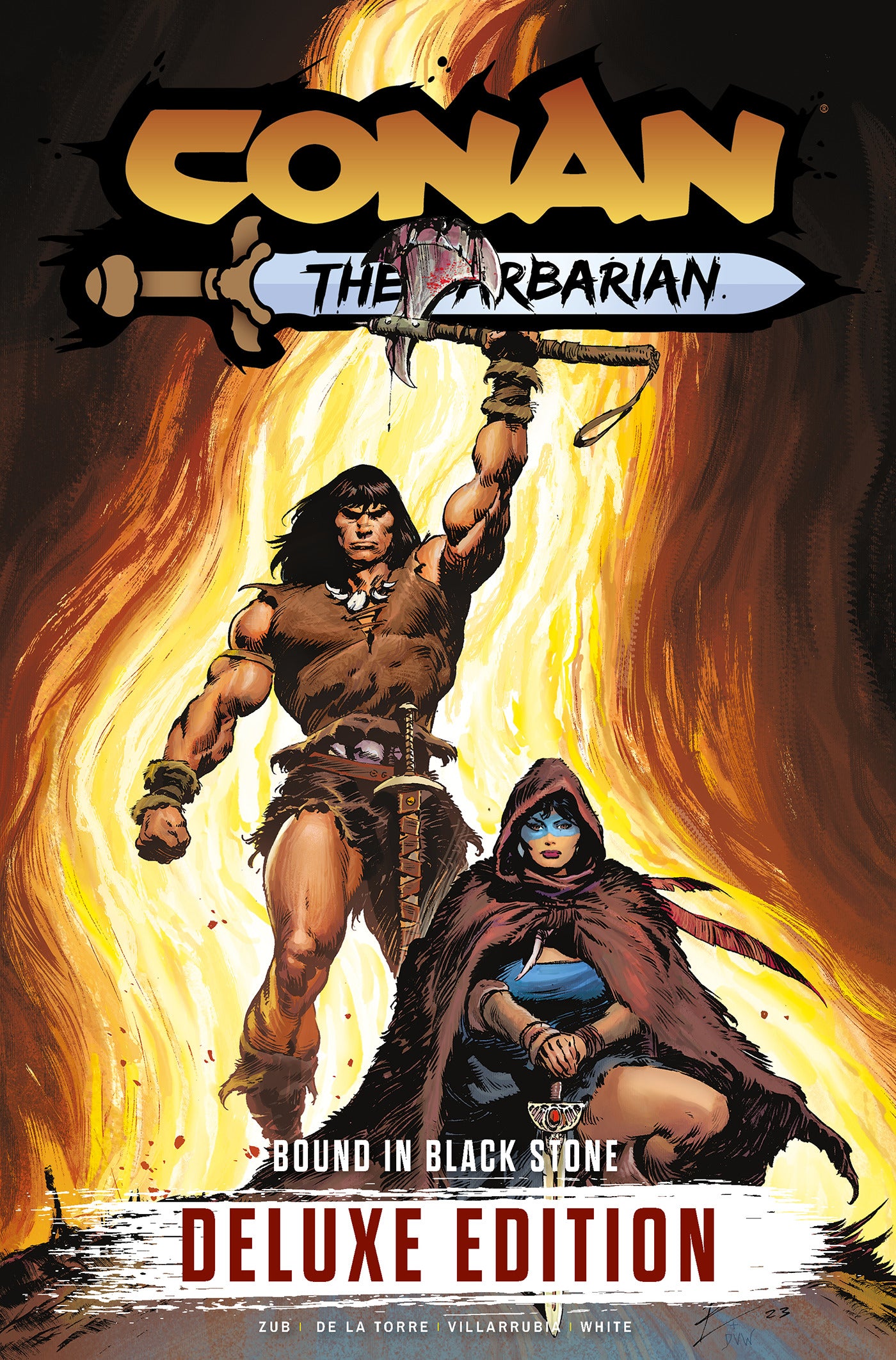 CONAN THE BARBARIAN BOUND IN BLACK STONE DELUXE EDITION HARDCOVER VOL 01 REGULAR EDITION ROBERTO DE LA TORRE 