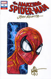 DF AMAZING SPIDERMAN #1 BLANK VARIANT SIGNED BY JOHN ROMITA SR AND REMARKED BY KEN HAESER WITH A SPIDERMAN SKETCH