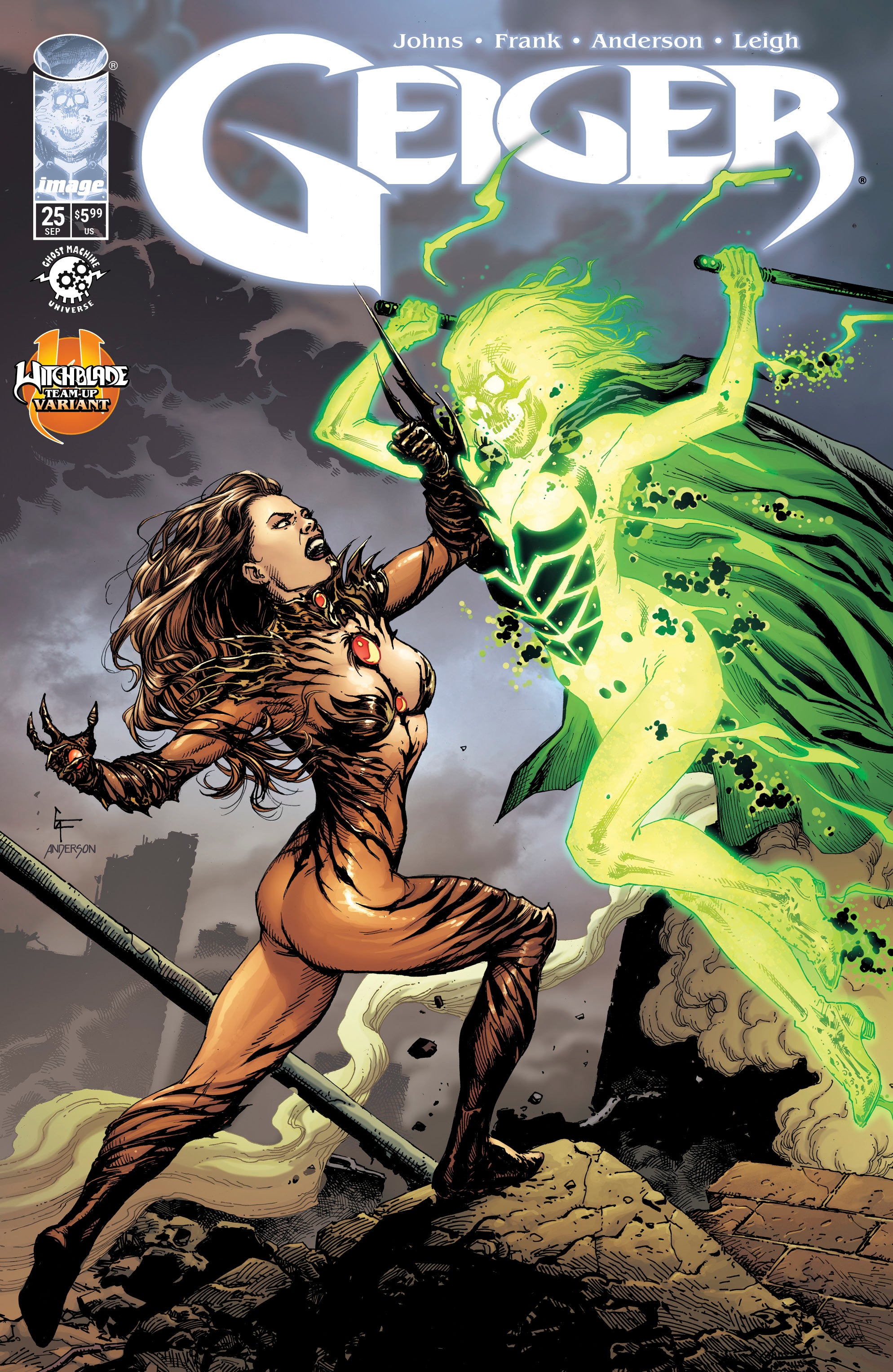 GEIGER #25 CVR F GARY FRANK & BRAD ANDERSON WITCHBLADE TEAM UP VAR