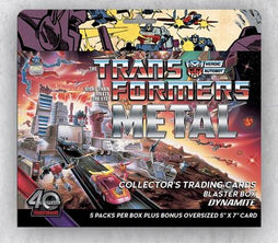 TRANSFORMERS 40TH ANNIVERSARY METAL TRADING CARDS BLASTER BOX CASE