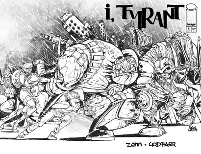 I TYRANT #5 COVER G RYAN GAJDA YOUNGBLOOD TEAM UP B&W VIRGIN VARIANT