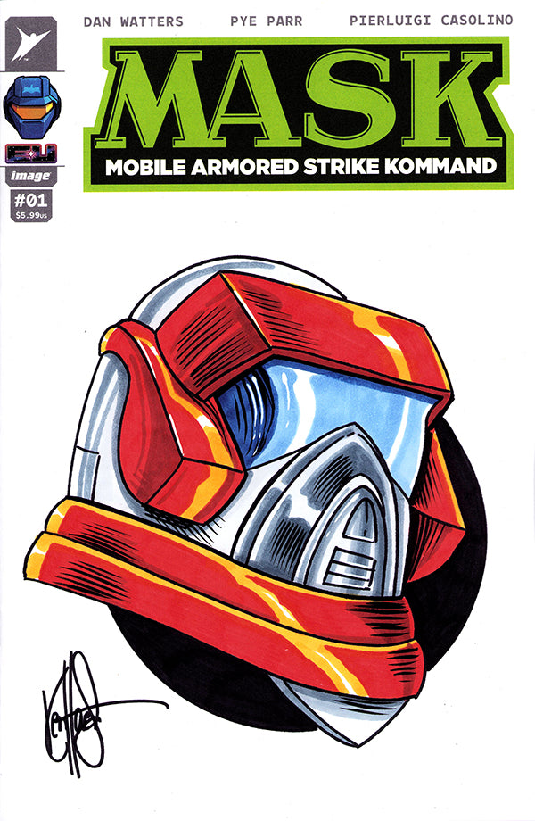 DF MASK #1 BLANK VARIANT SIGNED AND REMARKED BY KEN HAESER