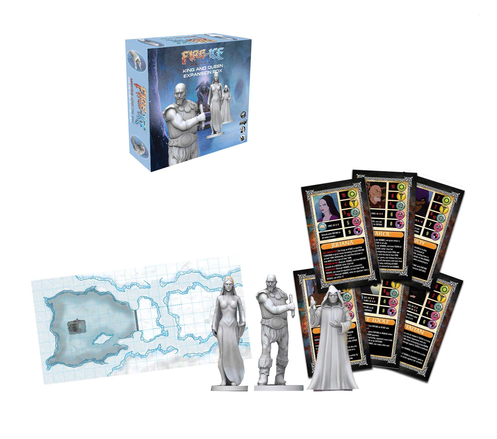 FIRE AND ICE MINIATURES ADVENTURE GAME KING AND QUEEN EXPANSION SET