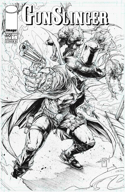 GUNSLINGER SPAWN #60 CVR B JONATHAN URIBE B&W VAR
