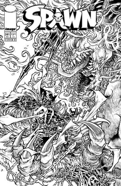 SPAWN #381 CVR B HARVEY TOLIBAO B&W VAR