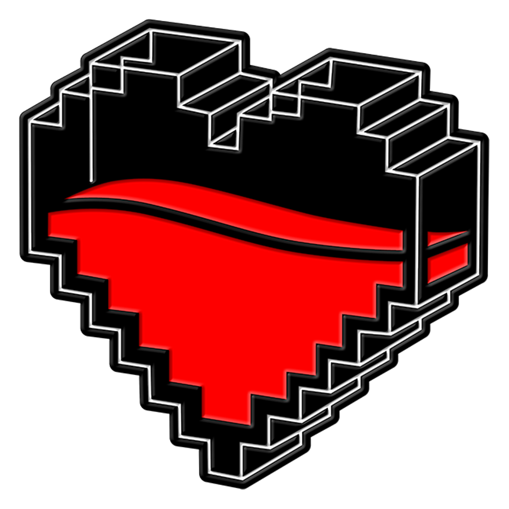 FP ORIGINAL GAMING GLASS HEALTH ENAMEL PIN BADGE