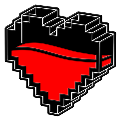 FP ORIGINAL GAMING GLASS HEALTH ENAMEL PIN BADGE