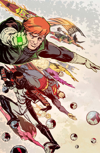 JUSTICE LEAGUE UNLIMITED #14 COVER B SANFORD GREENE CARD STOCK VARIANT (DC K.O.)