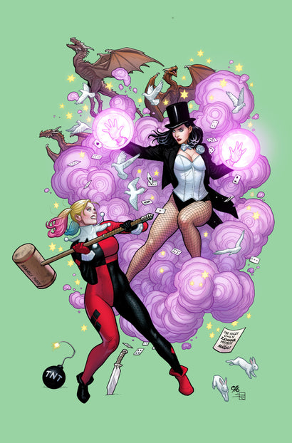 DC K.O. HARLEY QUINN VS ZATANNA #1 (ONE SHOT) COVER B FRANK CHO CARD STOCK VARIANT