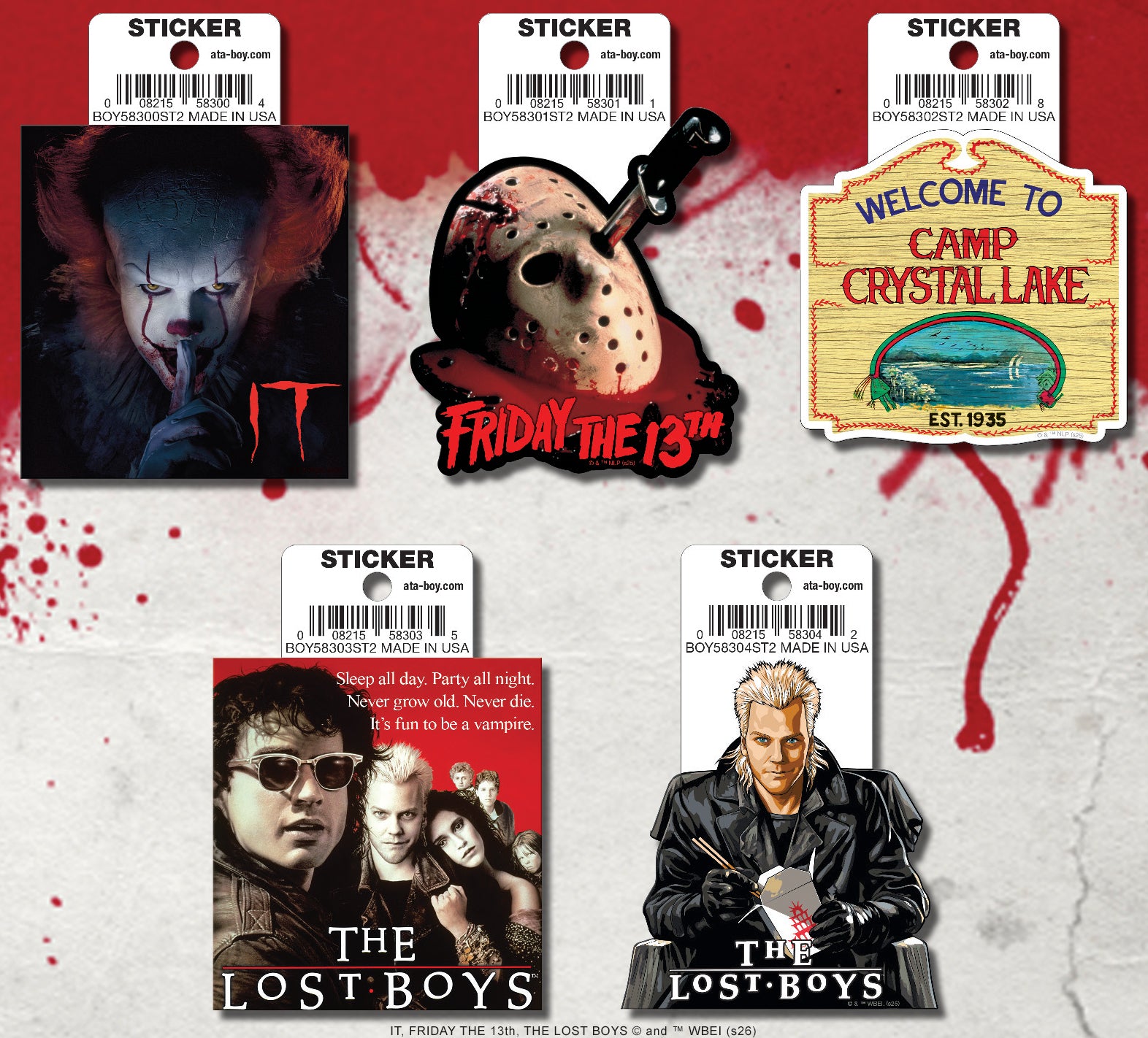 ATA-BOY HORROR MOVIES 15 STICKER PACK # 2