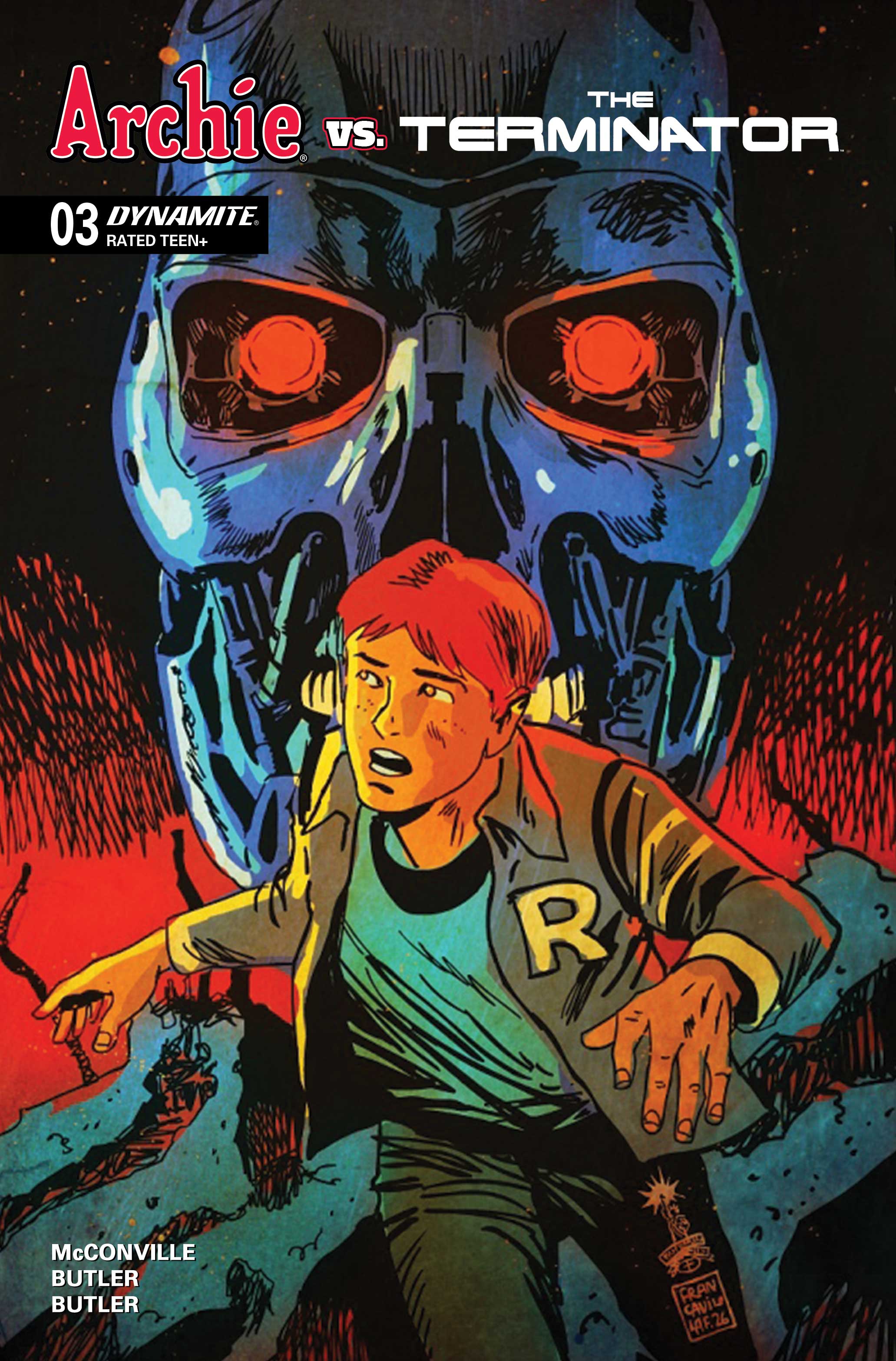 ARCHIE VS THE TERMINATOR #3 CVR E FRANCESCO FRANCAVILLA METAL PREMIUM VAR