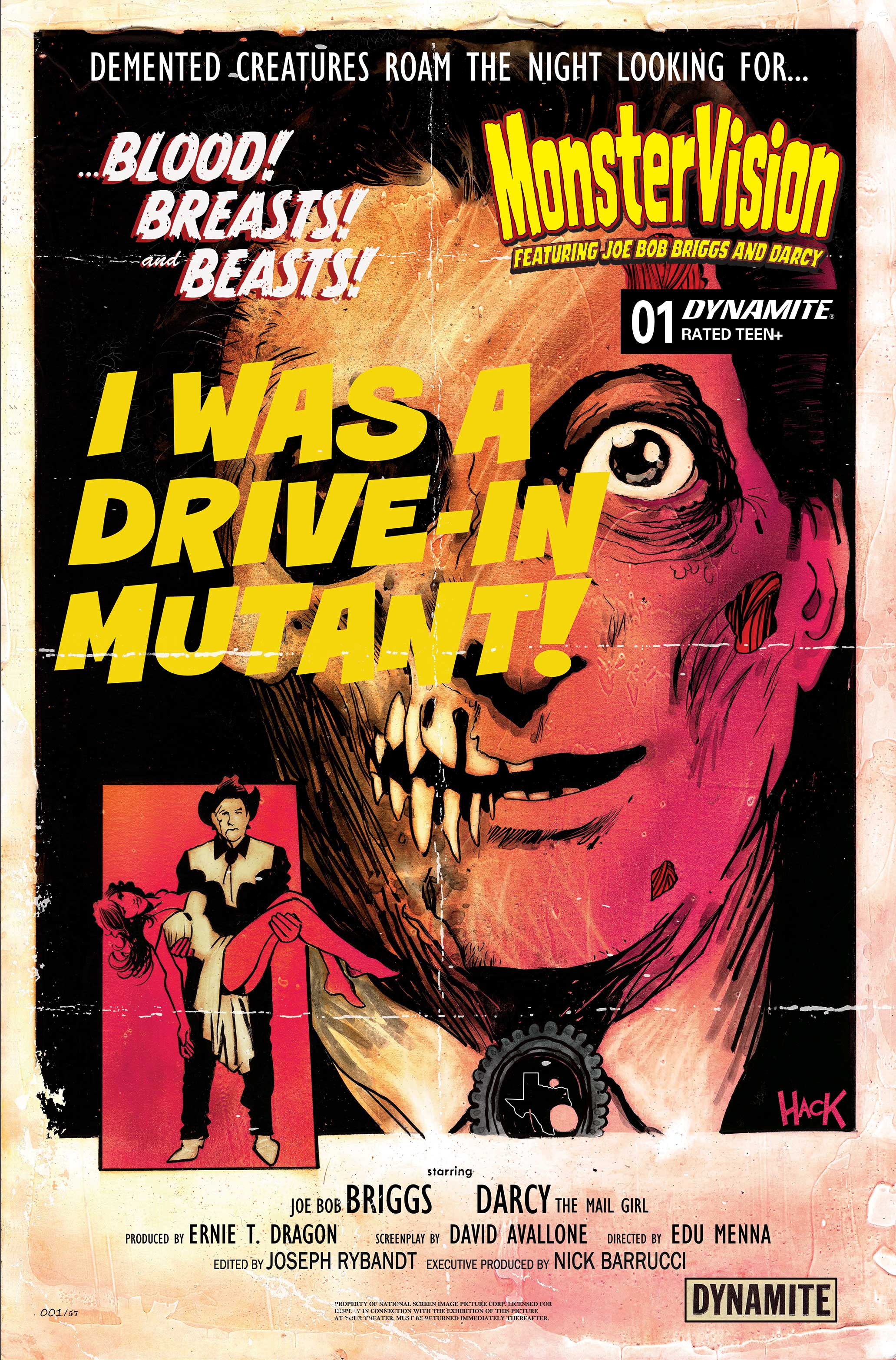 MONSTERVISION FEATURING JOE BOB BRIGGS AND DARCY #1 CVR B ROBERT HACK VAR