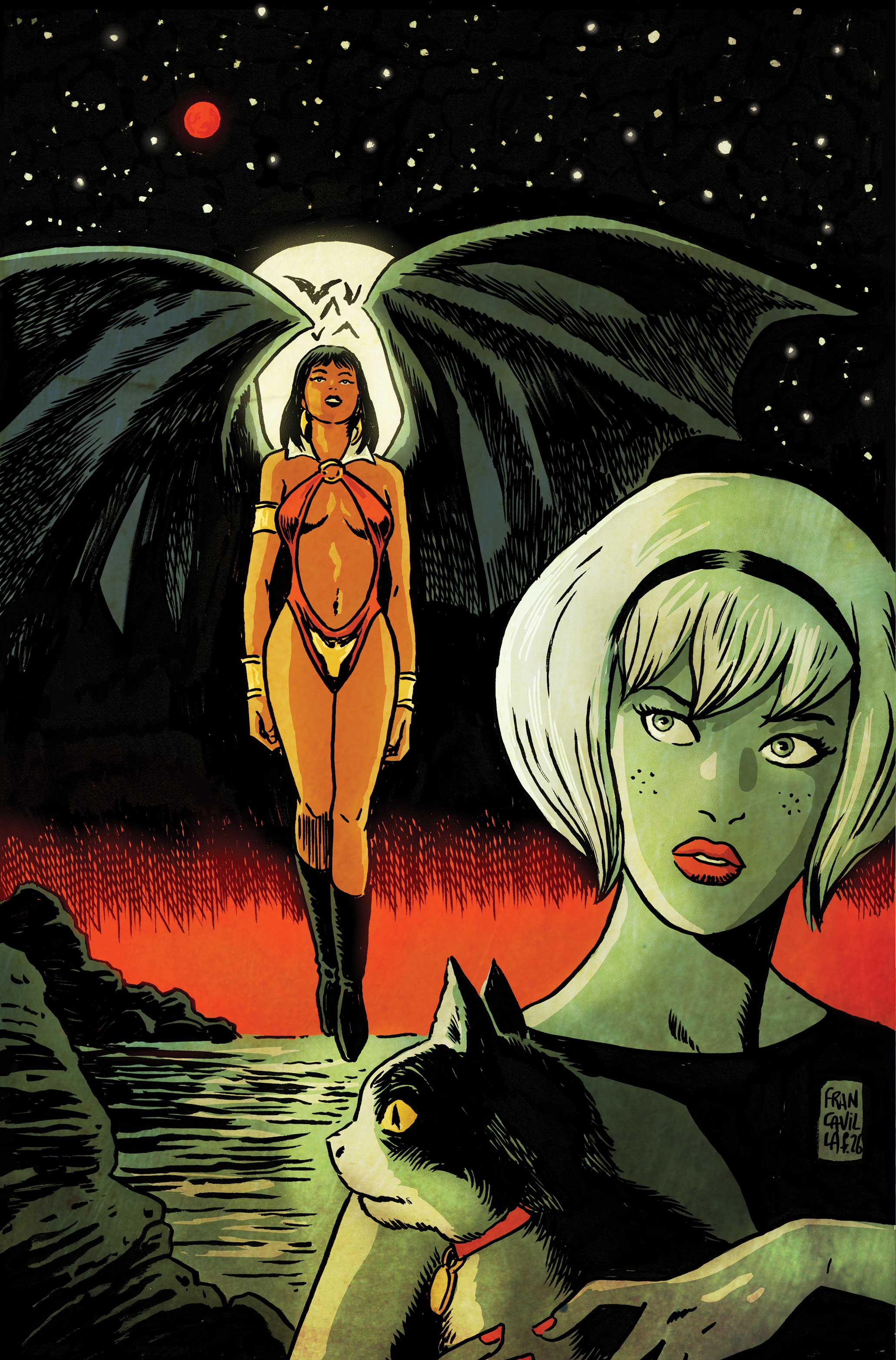 SABRINA THE TEENAGE WITCH VAMPIRELLA #1 CVR I FRANCESCO FRANCAVILLA METAL PREMIUM VAR
