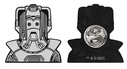 DOCTOR WHO 1980s CYBERMAN NO TEXT ENAMEL PIN BADGE