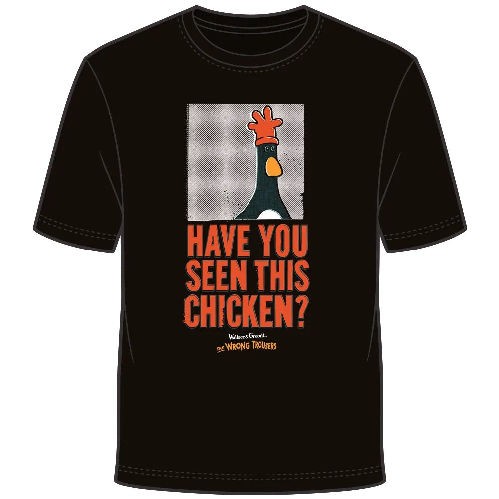 WALLACE & GROMIT FEATHERS WANTED T-SHIRT S