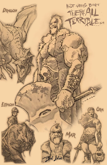 THEYRE ALL TERRIBLE #4 COVER B LEWIS LAROSA CHARACTER SKETCH VARIANT