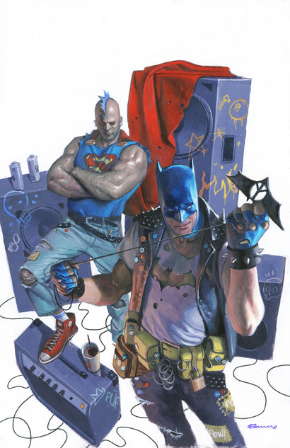 BATMAN SUPERMAN WORLDS FINEST #47 COVER E FABRIZIO DE TOMMASO PUNK ROCK CARD STOCK VARIANT