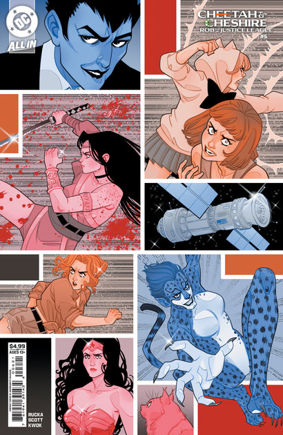 CHEETAH AND CHESHIRE ROB THE JUSTICE LEAGUE #6 COVER C MARGUERITE SAUVAGE CARD STOCK VARIANT