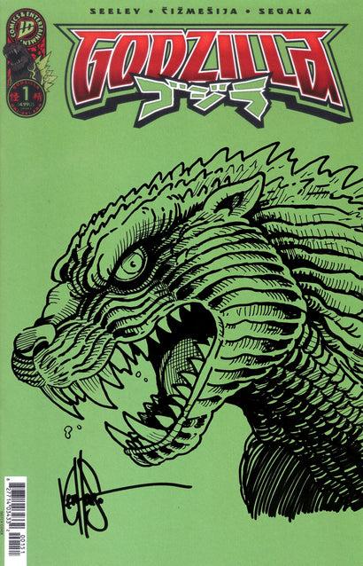 DF GODZILLA #1 BLANK VARIANT WITH A SKETCH BY KEN HAESER
