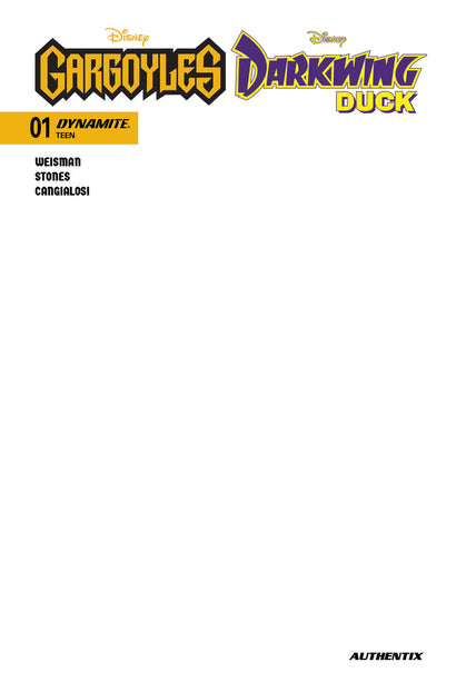 GARGOYLES DARKWING DUCK #1 COVER E BLANK AUTHENTIX VARIANT