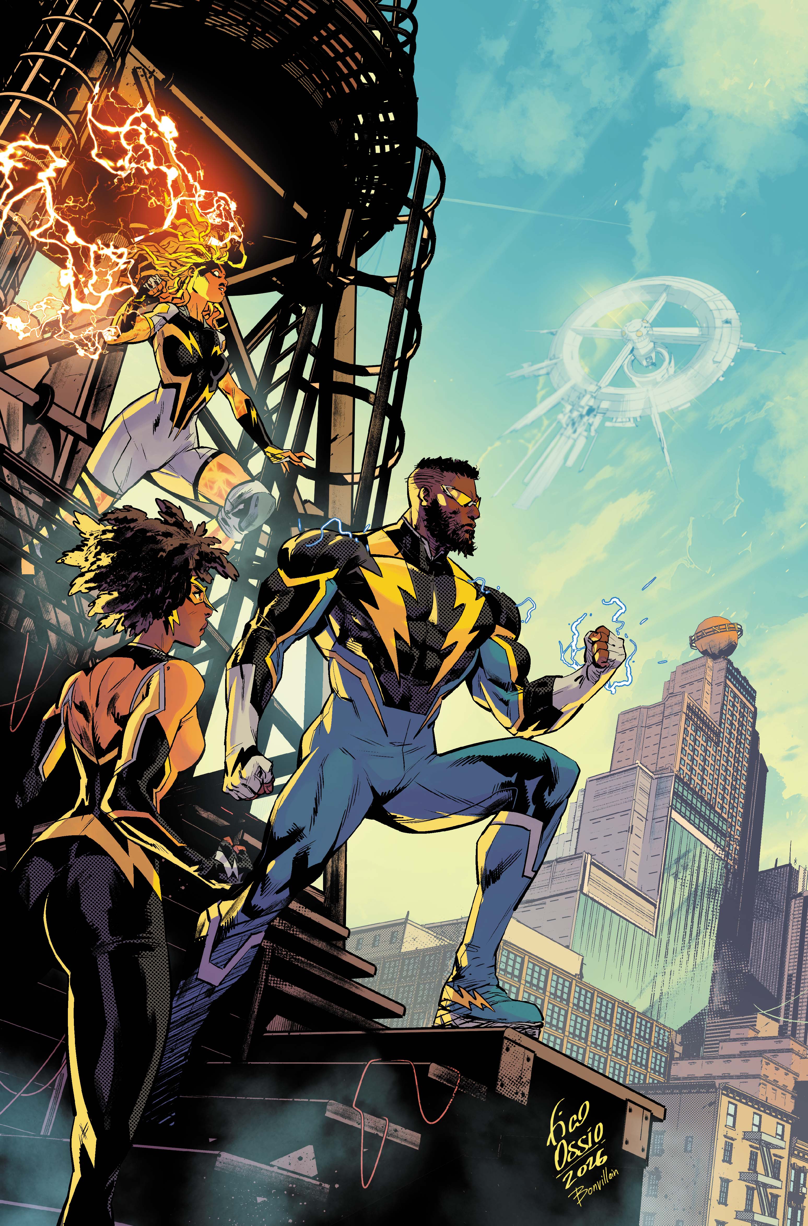 DC POWER BLACK LIGHTNING 50TH ANNIVERSARY SPECIAL #1 (ONE SHOT) CVR B FICO OSSIO CARD STOCK VAR