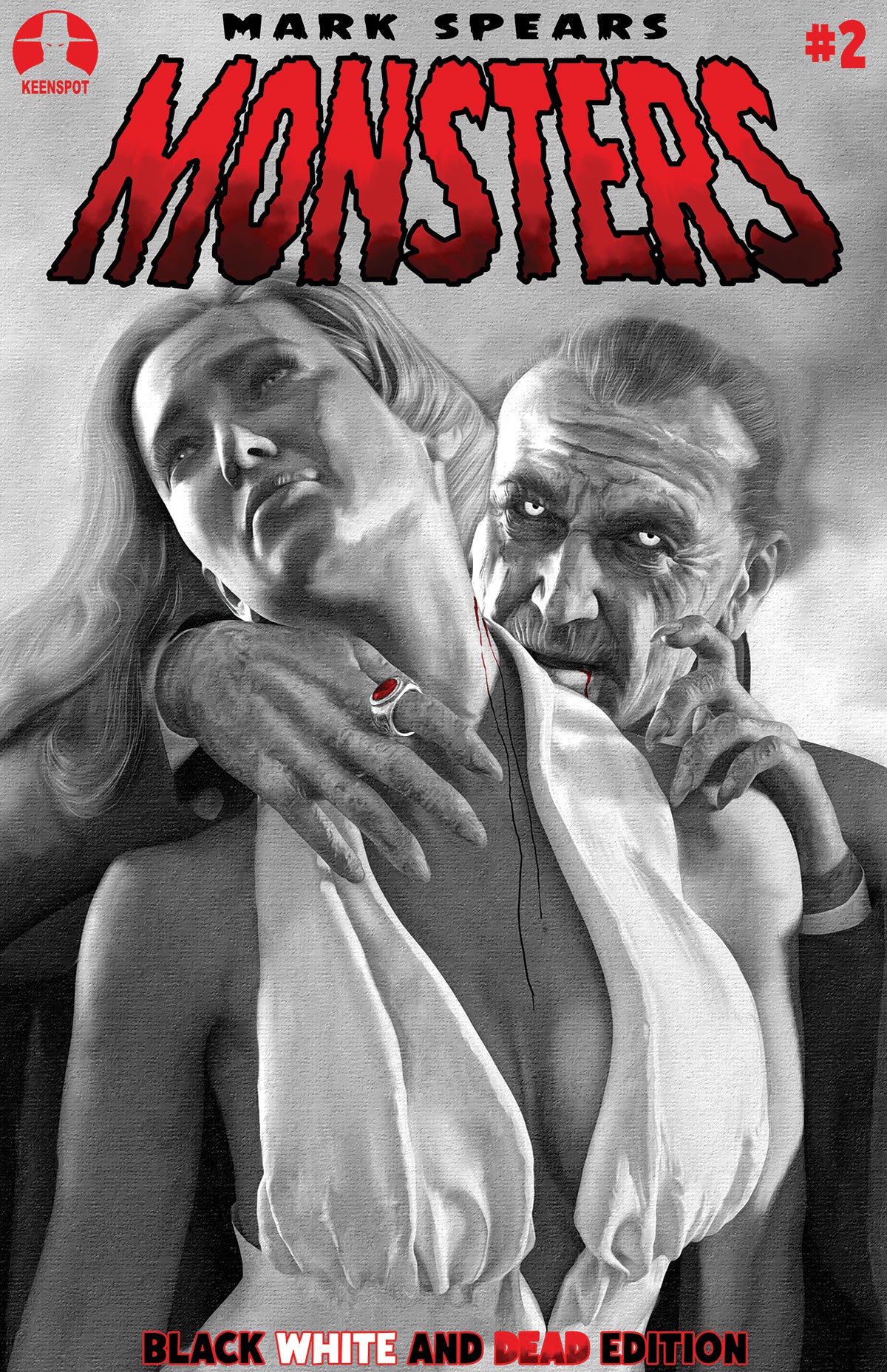 MARK SPEARS MONSTERS #2 4TH PTG BLACK WHITE & DEAD EDITION CVR A MARK SPEARS LAST EMBRACE