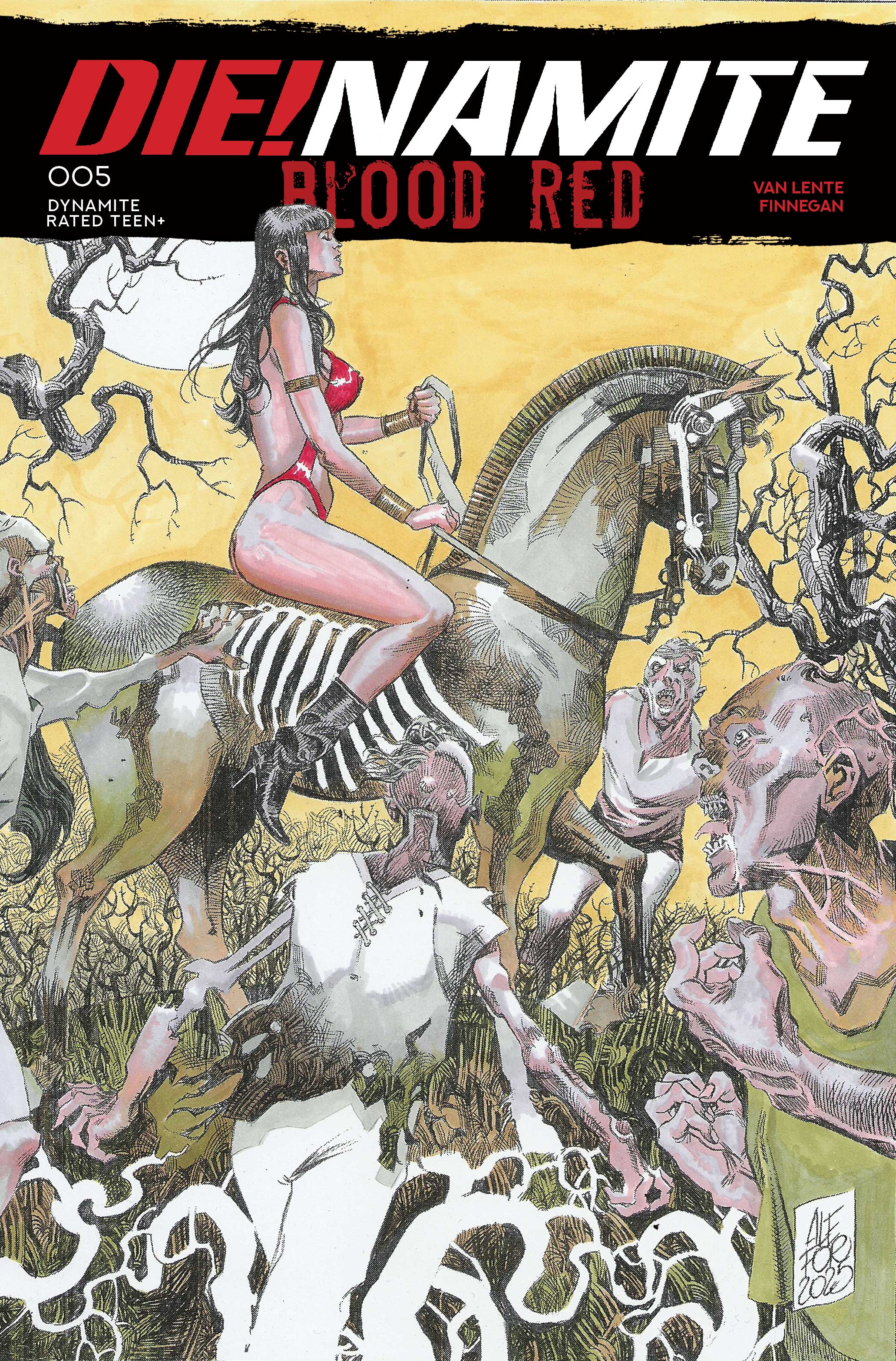 DIENAMITE BLOOD RED #5 COVER B ALESSIO FORTUNATO VARIANT