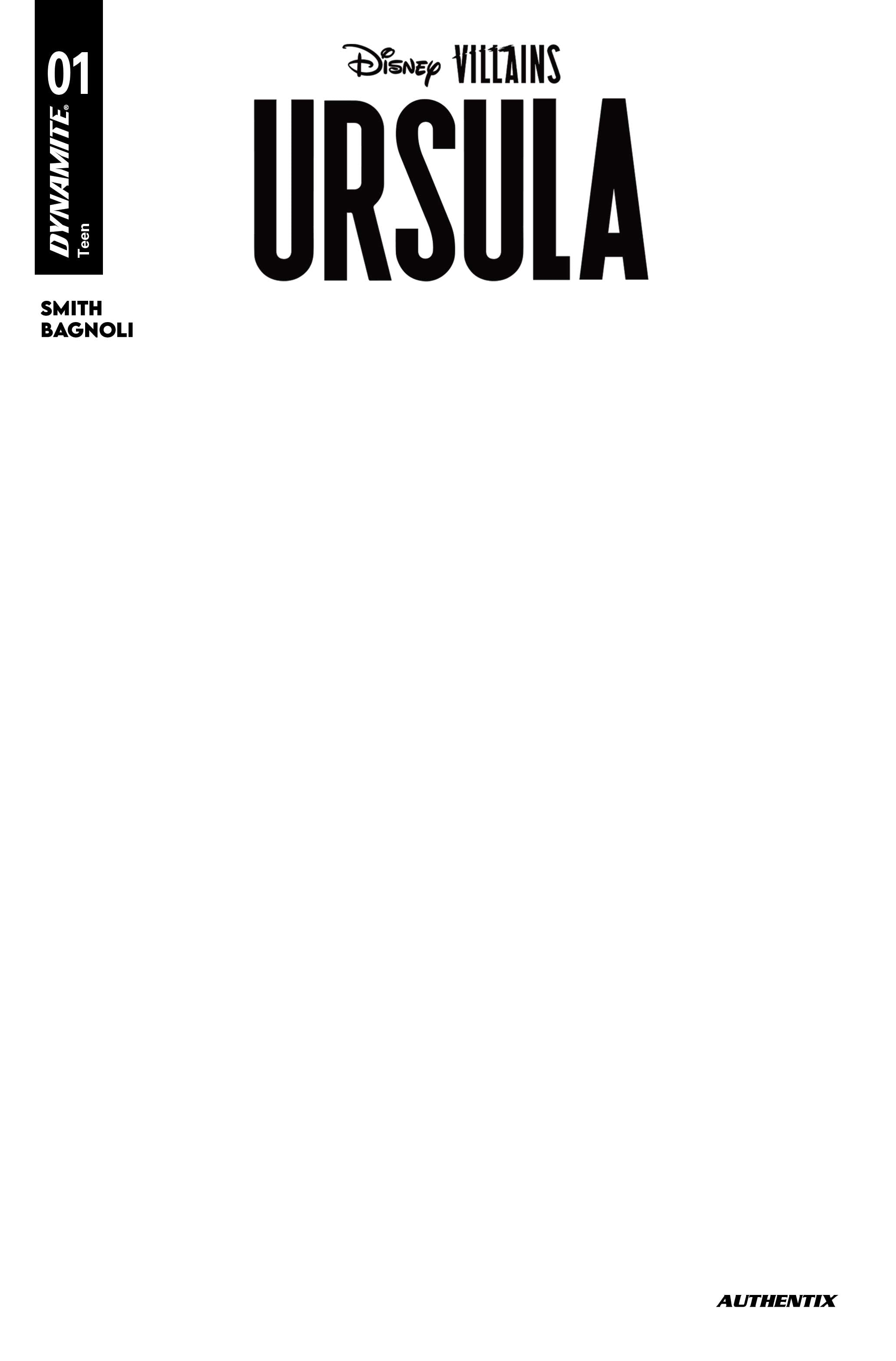 DISNEY VILLAINS URSULA #1 COVER F BLANK AUTHENTIX VARIANT