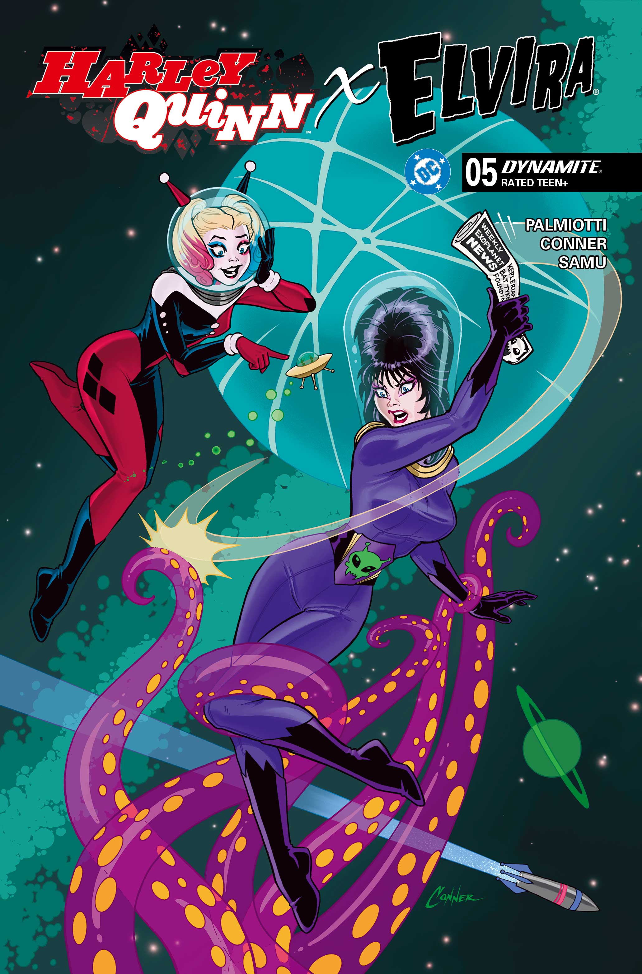 HARLEY QUINN X ELVIRA #5 COVER A AMANDA CONNER TENTACLES