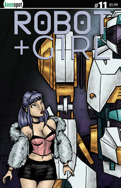 ROBOT + GIRL #11 COVER A MIKE WHITE LEFT SIDE CONNECTING COVER BAGGED WITH TRADING CARD
