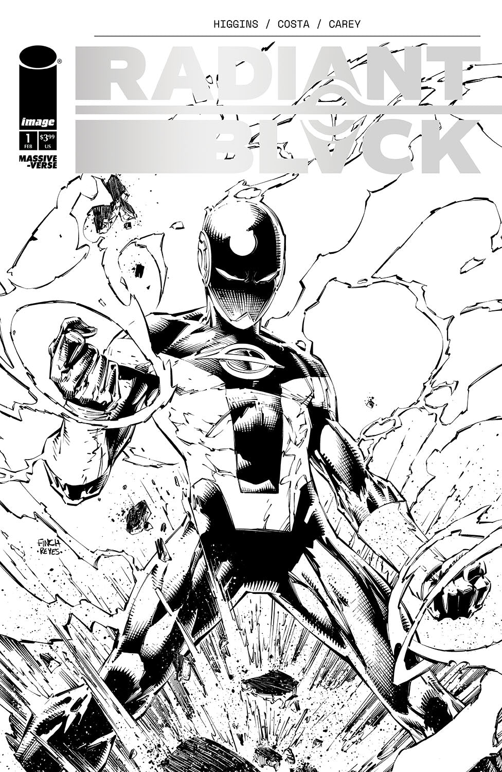 RADIANT BLACK AND WHITE (ONE SHOT) COVER A DAVID FINCH