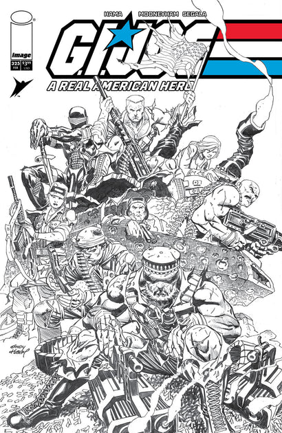 GI JOE A REAL AMERICAN HERO #325 COVER B ANDY KUBERT B&W VARIANT