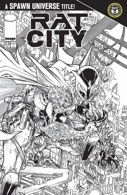 SPAWN RAT CITY #23 COVER B HARVEY TOLIBAO B&W VARIANT